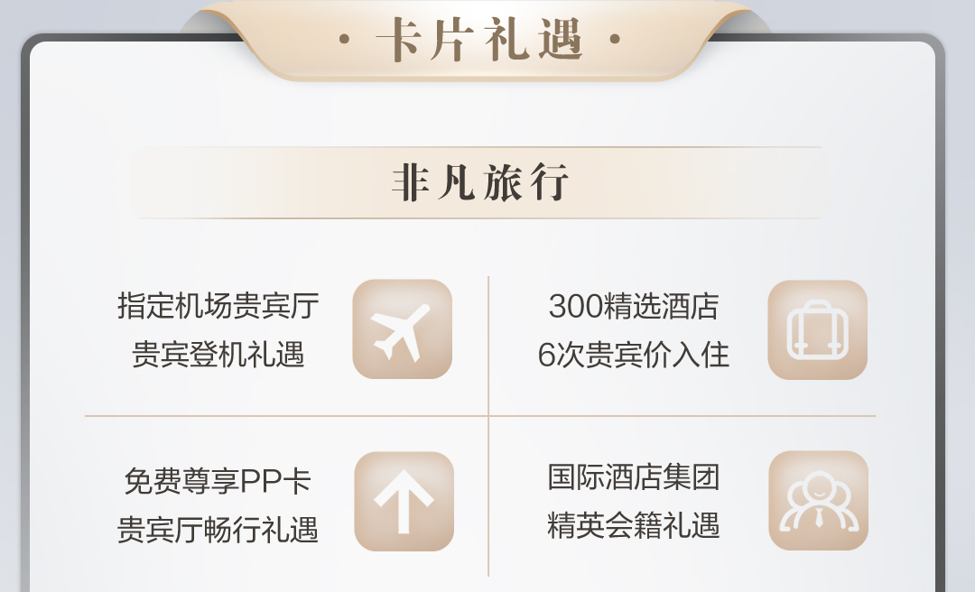 首次新办百夫长白金卡（芯片版）享住宿礼遇