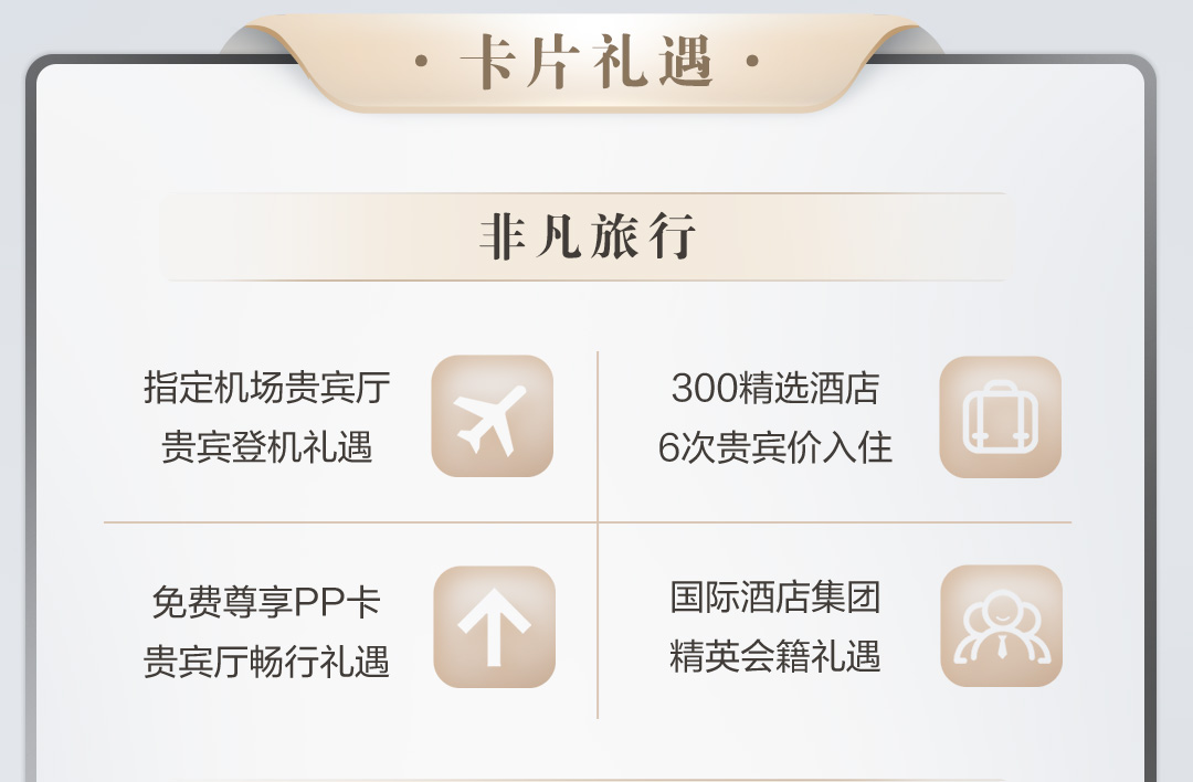 首次新办百夫长白金卡（芯片版）享住宿礼遇